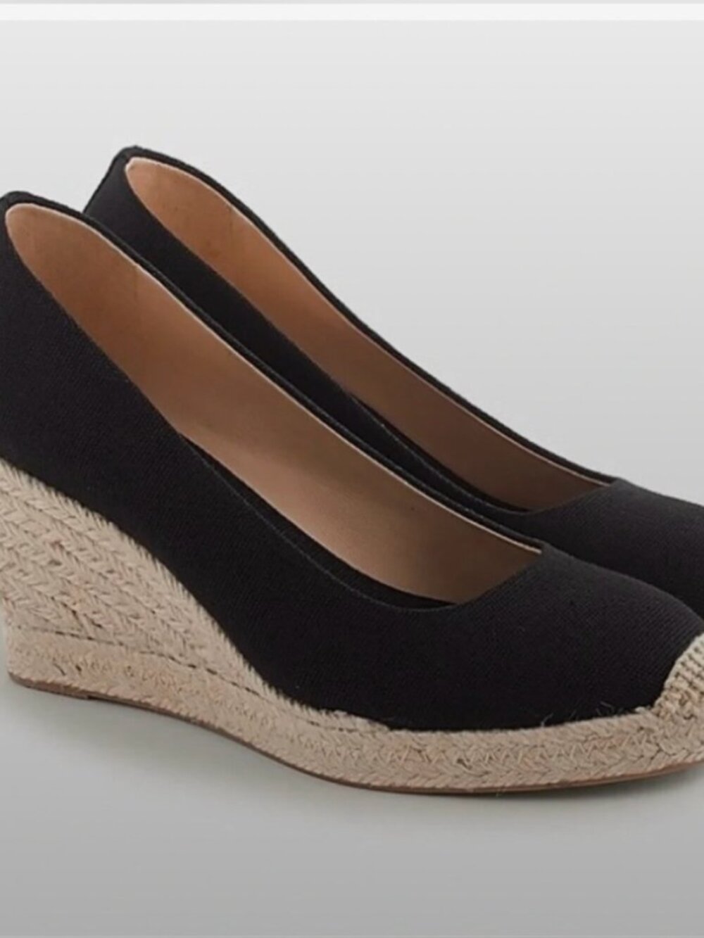 J Crew Seville espadrille wedges sz 8.5 Black